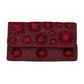 WINE FLORAL EMBROIDERED CLUTCH