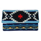 BLUE AZTEC BEADED CLUTCH