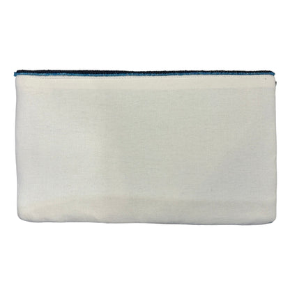 BLUE AZTEC BEADED CLUTCH