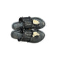 IBIZA BLK STRAW SANDAL W/ SHELLS