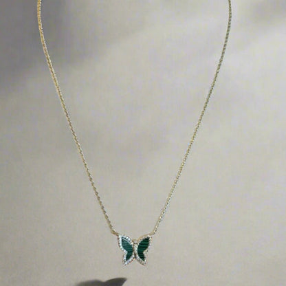 GREEN BUTTERFLY NECKLACE