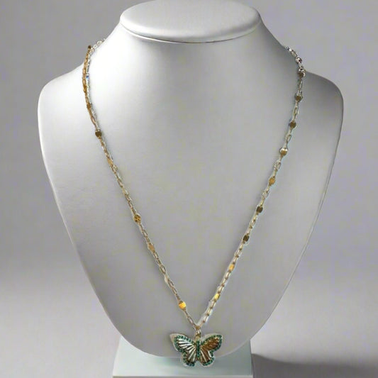 GREEN BUTTERFLY NECKLACE