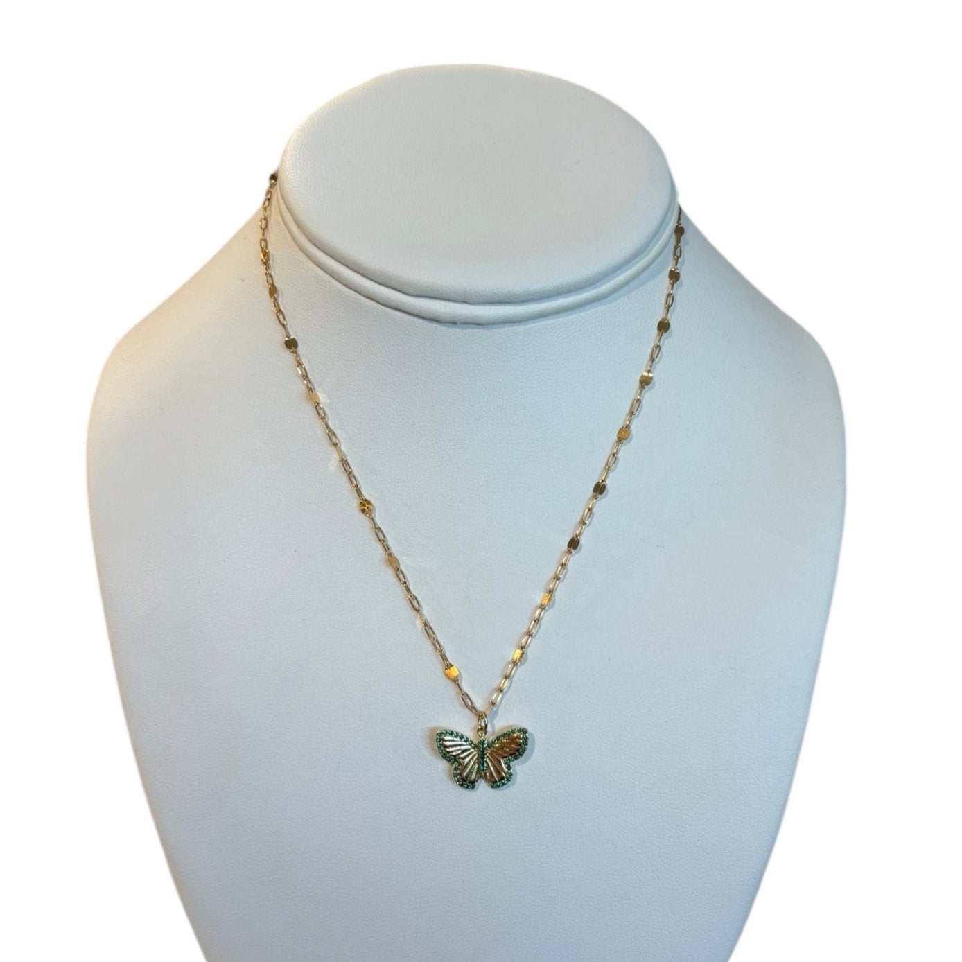 GREEN BUTTERFLY NECKLACE