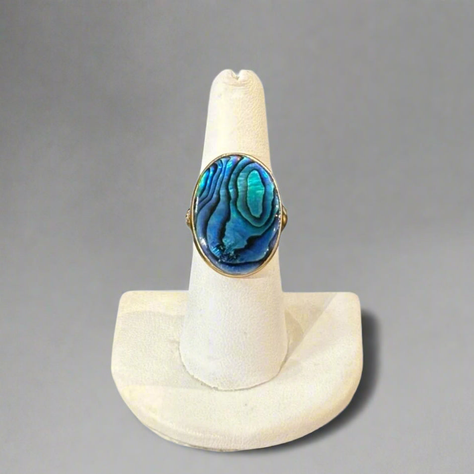 BLUE ABALON RING