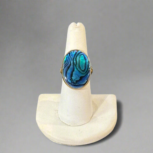 BLUE ABALON RING
