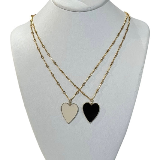 ENAMEL HEART PENDANT-NECKLACE