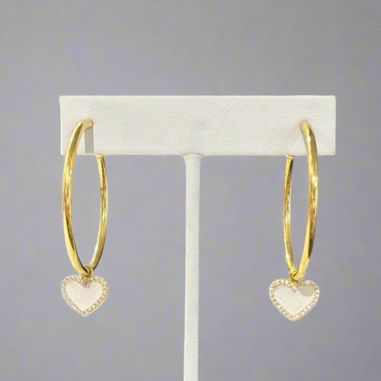 HEART ENAMAL HOOP EARRING