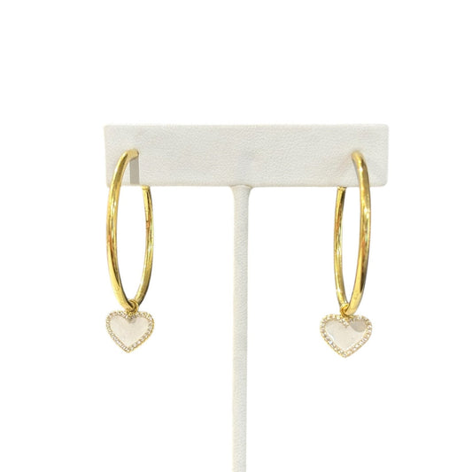 HEART ENAMAL HOOP EARRING