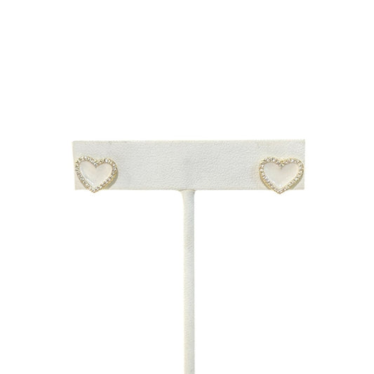 ENAMEL HEART PIERCED EARRINGS