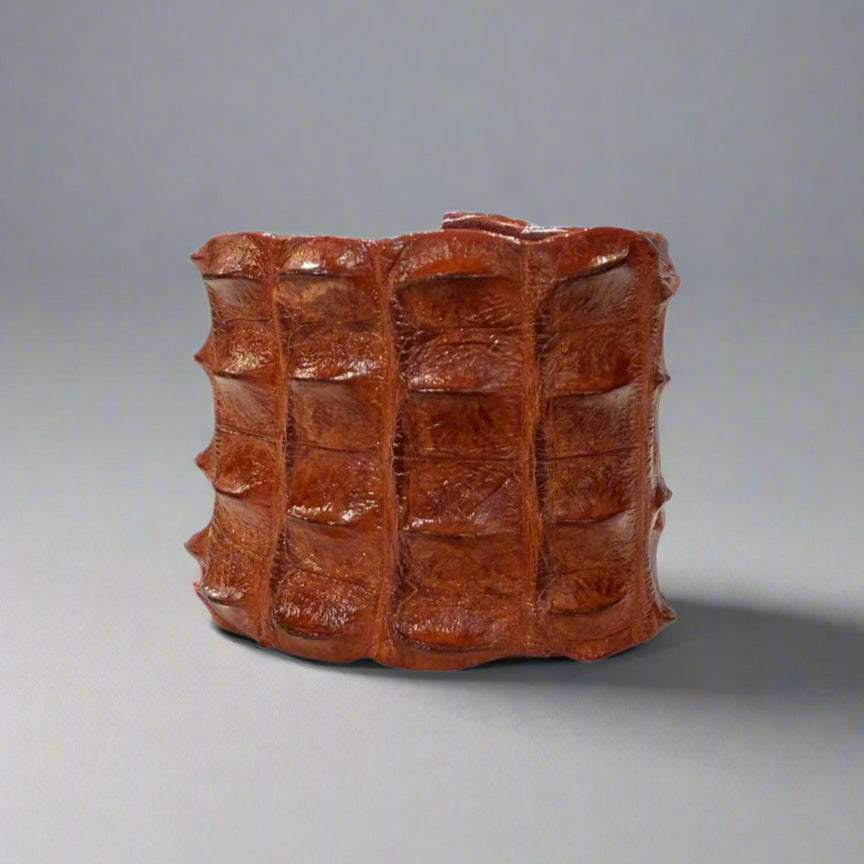 LARGE CROC BROWN/RED CUFF