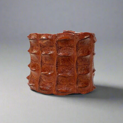 LARGE CROC BROWN/RED CUFF