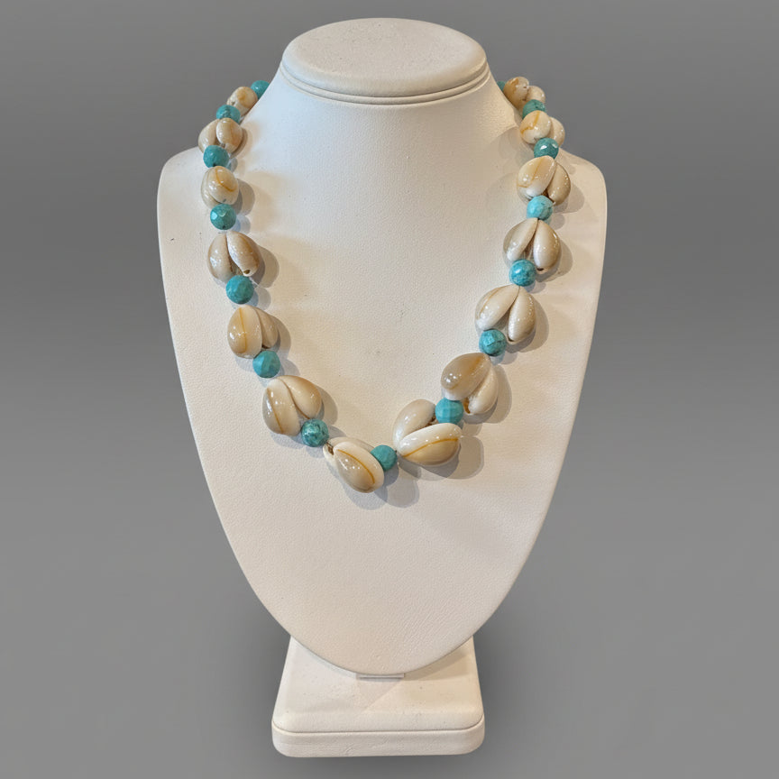 TURQUOISE COWRY SHELL NECKLACE