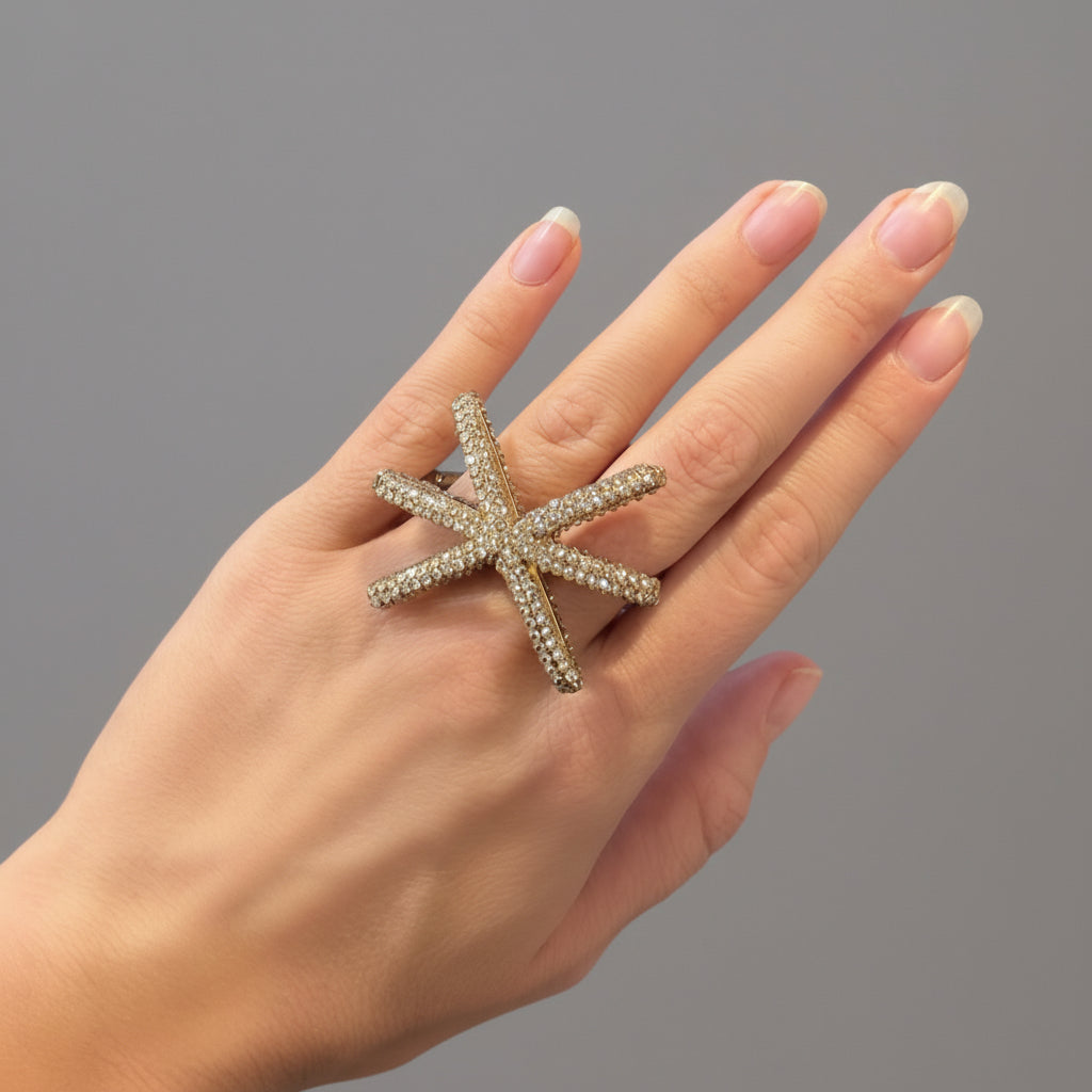 PAVE STAR RING