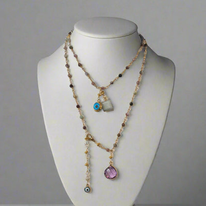 EVIL EYE AMAZONITE AMETHYST NEC