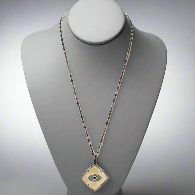 EVIL EYE SQUARE CZ NECKLACE