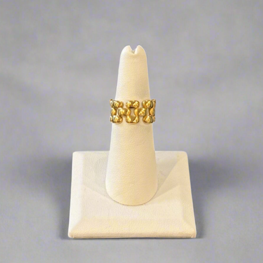 GOLD MESH LINK RING
