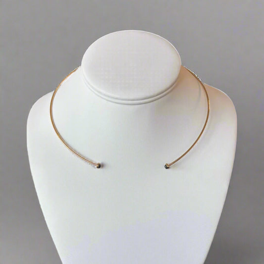 BLACK MARBLE CUFF NECKLACE