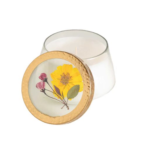 LEMON BLOSSOM&LYCHEE PRESSED FLORAL CANDLE MEDIUM