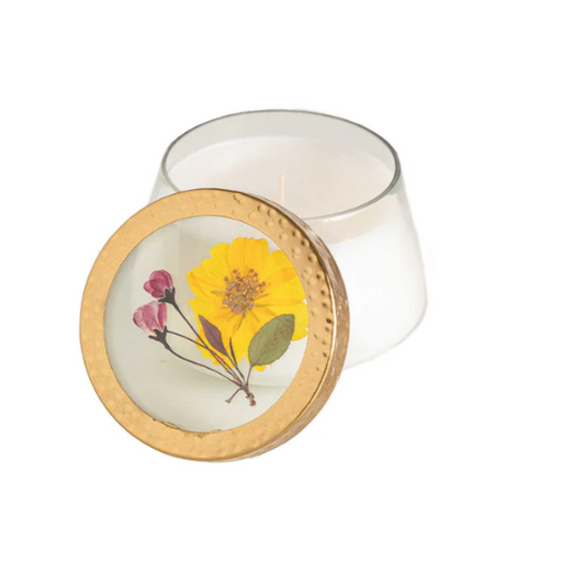 LEMON BLOSSOM&LYCHEE PRESSED FLORAL CANDLE MEDIUM