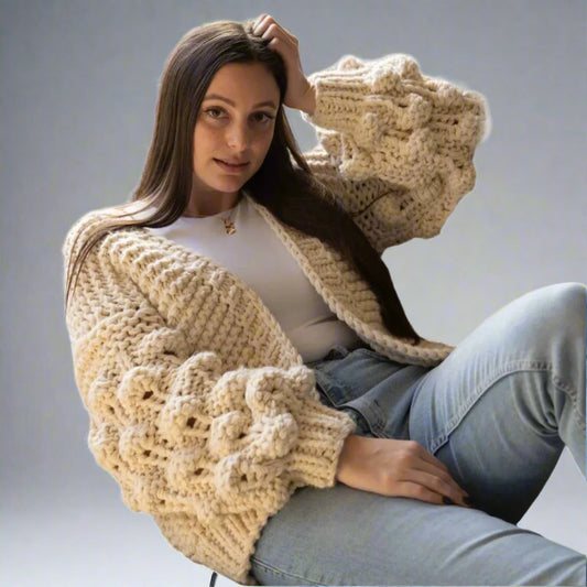 BAUBLE SLEEVE KNIT CARDIGAN