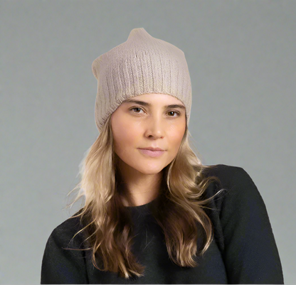 CASHMERE CUFF SLOUCHY BEANIE