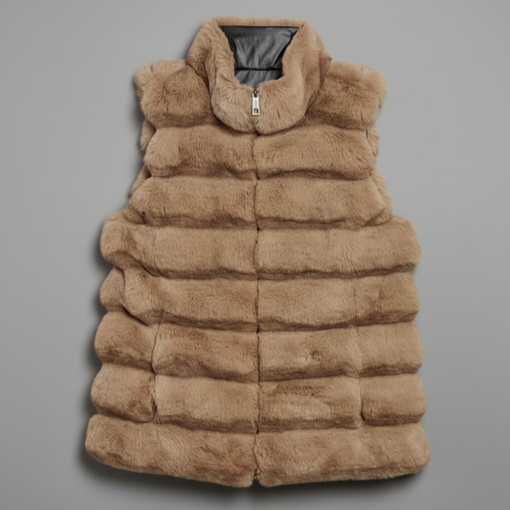 PLUSH FAUX FUR REVERSIBLE VEST