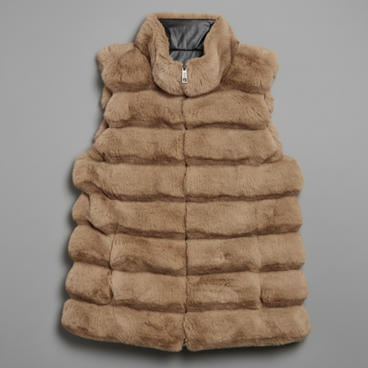 PLUSH FAUX FUR REVERSIBLE VEST