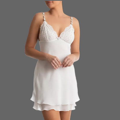 NATALIE LACE CHIFFON CHEMISE