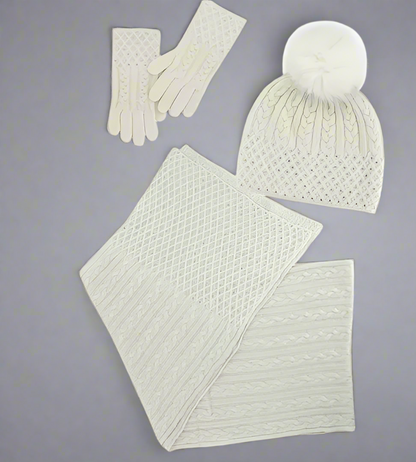 CABLE KNIT SPARKLE HAT W/ CRYSTALS