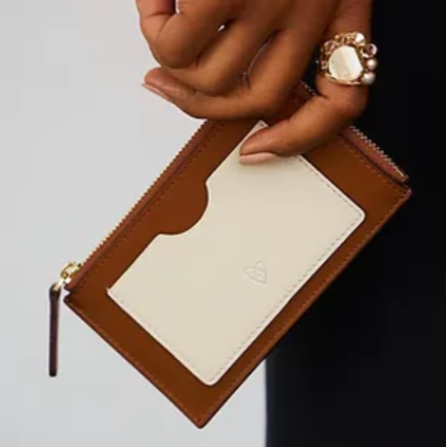 ANA LEATHER ZIP CARD HOLDER