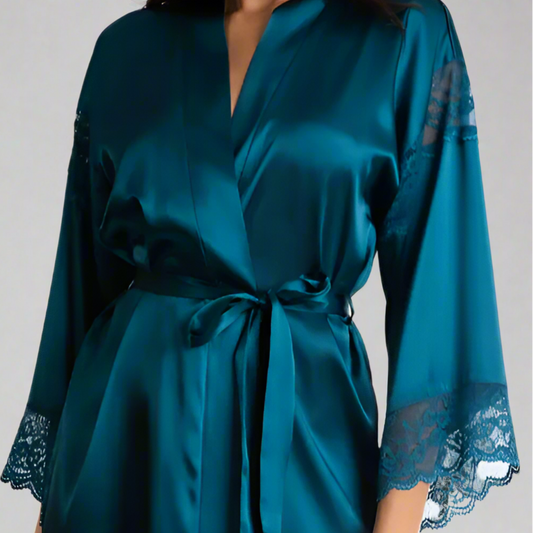 Eliza Lace & Satin Robe