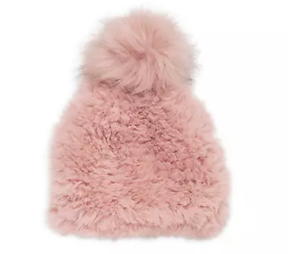 FAUX HAT WITH FAUX POM