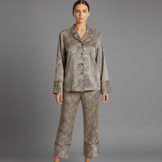LEOPARD CROPPED PANT PJ SET