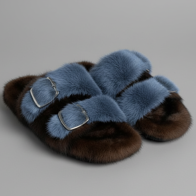2-TONE MINK SLIDES