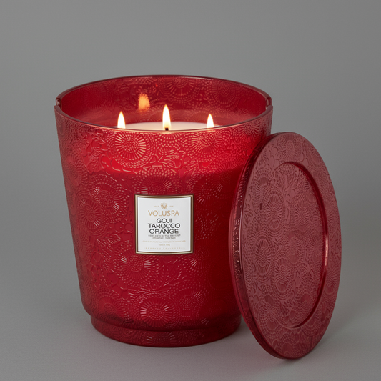 GOJI ORANGE 5 WICK HEART CANDLE