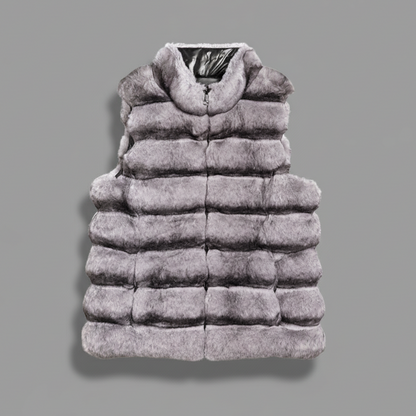 PLUSH FAUX FUR REVERSIBLE VEST