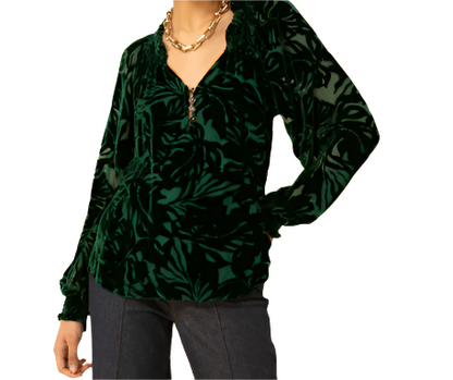 NOVA SOLID VELVET BURNOUT TOP