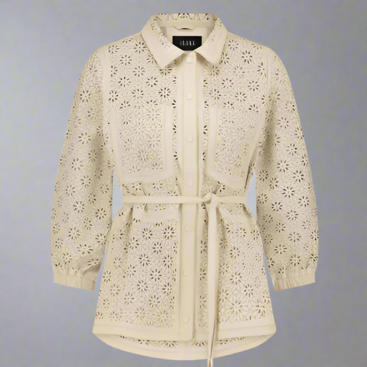 TERZA ANTIQUE WHITE LEATHER TOP