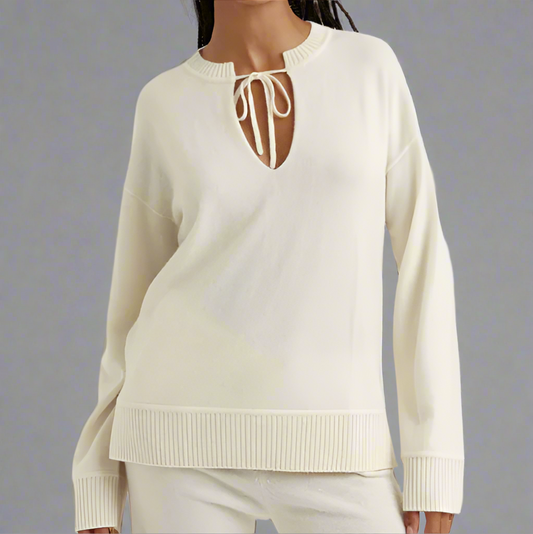 TIE NECK SWEATER