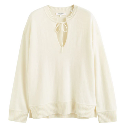 TIE NECK SWEATER