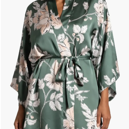 FIJI FLORAL SATIN ROBE