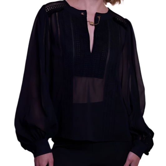 SEMI-TRANSPARENT BLOUSE