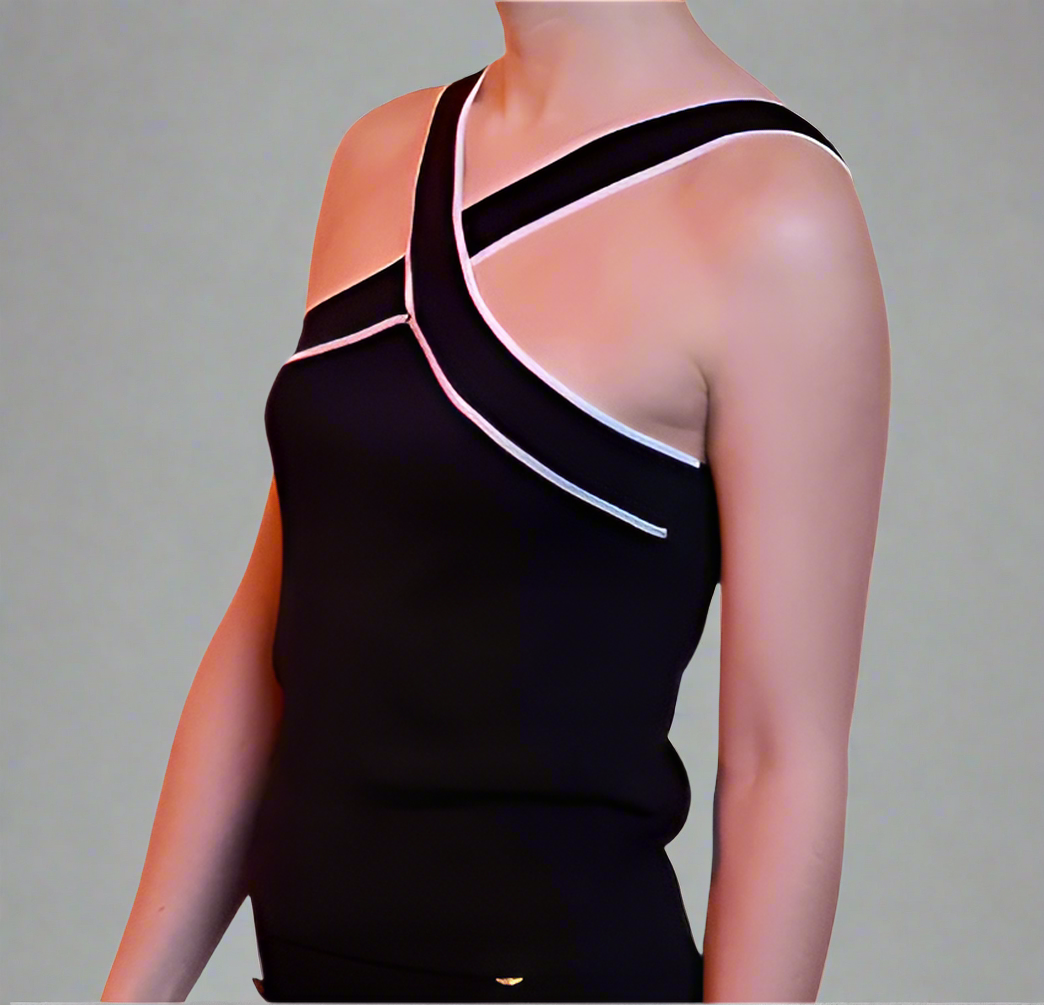 MESH TOP WITH CROSSED STRAPS