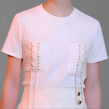 T-SHIRT WITH GOLDEN DETAILS