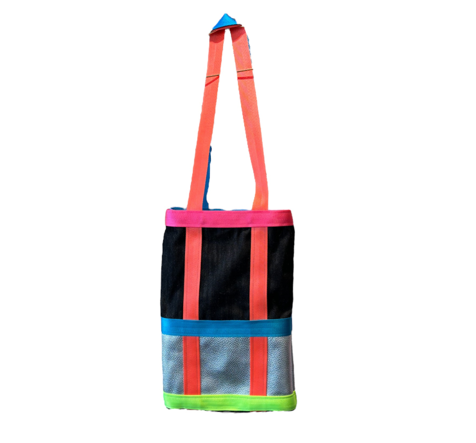 NEON SILVER DENIM BAG