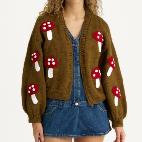 SOFT MUSHROOM CARDIGAN