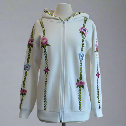 FLOWER HOODIE ZIPPER