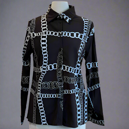 CHAIN RAVEL BUTTON UP