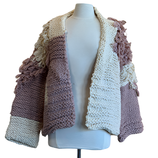 CHUNKY TWO TONE STRING CARDIGAN