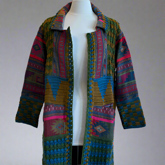 WOVEN AZTEC CROCHET JACKET